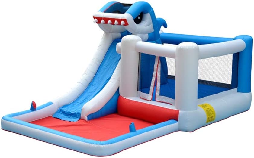 Bounce House Children Inflatable Bouncy Castle House Bouncer With Blower Water Park With Water Slide Climbing Wall Pool Area For Garden Outdoor Jumping Castle Outdoor Play