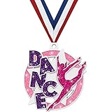 Crown Awards 2" White Dance Sparkler Glitter Medal, Great Dance Medal for Girls Prime