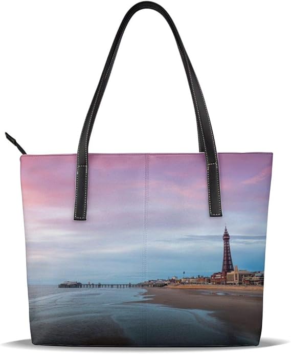 Amazon ビーチ風景 印刷 ハイエンドのカスタム かばん男女兼用 ハンドバッグ ショルダーバッグ レディース 人気 ビジネスバッグ 大容量 通勤 旅行 最新设计 Wato シューズ バッグ