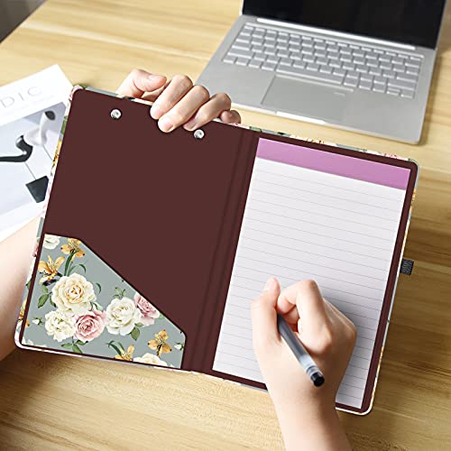 Hongri Mini Clipboard Folio with Refillable Lined Notepad and Interior