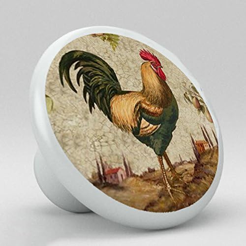 Country Rooster Chicken Ceramic Knobs Pulls Kitchen Drawer Dresser Cabinet 995