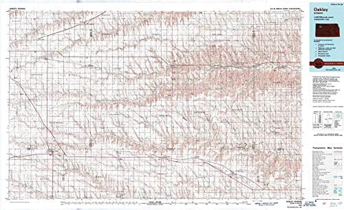 YellowMaps Oakley KS topo map, 1:100000 Scale, 30 X 60 Minute, Historical, 1985, Updated 1989, 24.51 x 40.03 in