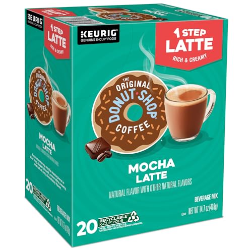 THE ORIGINAL DONUT SHOP MOCHA ONE-STEP LATTE, SINGLE SERVE COFFEE K-CUP POD, FLAVORED COFFEE, 20 COUNT