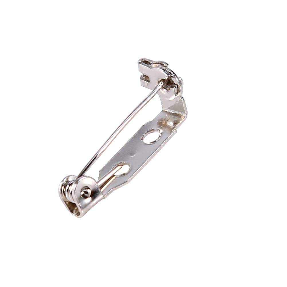 20mm Safety Rolling Catch Brooch - Bar Pins Lock Back for DIY Craft Jewelry Making - 50Pcs Set (20/25/32/38mm)