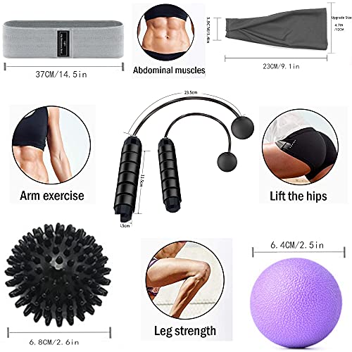 YKiMi Jump Rope Cordless Skipping Rope, Ropeless Skipping Rope Ball Bearing Cotton Cardio, Jumping Rope with Adjustable Length with Memory Foam Handles For Fitness for Indoor and Outdoor Workout for Men,Women,Kids