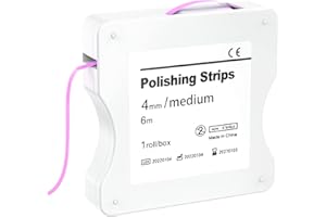 AISEELY Dental Polishing Strips, 6m/Rolls/Box Tooth Sandpaper 4mm Thickness Teeth Whitening Strips Resin Tooth Interdental Grinding Tool, Pink