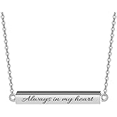 RJCMJDEU Horizontal Bar Urn Necklaces for Ashes for Women Stainless Steel Keepsake Memorial Cremation Jewelry Ashes Necklace Pendant