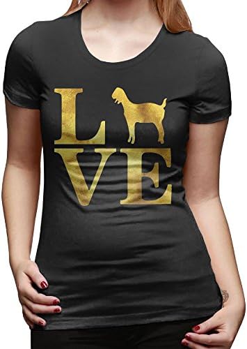 Gold Farm Animal Love Goats Women's Basic Round Crew Neck Short Sleeve T-Shirts Tee S