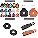 WOGOD Guitar Picks Holder Case Guitar Strap Locks and Button,Picks 20 Pack Includes Light/Medium/Heavy