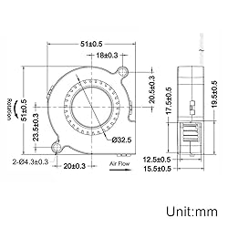 WINSINN 5015 Blower Fan 24V, 3D Printer 24 Volt