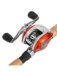 Carrete de pesca Carryberry Baitcasting, carrete de pesca con sistema de frenado magnético, rodamientos resistentes a la corrosión, carrete de pesca de bajo perfil para agua salada o agua dulce