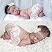 Diamondo Newborn Baby Girls Lace Long Soft Leggings Pants Bowknot Headband Outfits