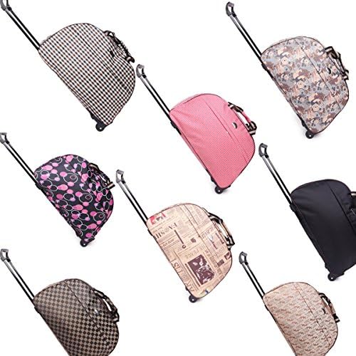 Jaswon Overnight Bags Aero Carry-On Rolling Trolley Luggage- Foldable Lightweight Waterproof Boston Travel Duffel Bag for Women Short Term Trips Weekend Excursion