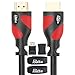 Postta HDMI Cable 50 Feet HDMI 2.0V Cable with 2 Piece Cable Ties+2 Piece HDMI Adapters Support 4K 2160P,1080P,3D,Audio Return and Ethernet