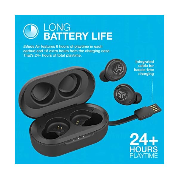 JLab JBuds Air Cuffie Bluetooth, Cuffie wireless con Custodia di Ricarica  USB, Resistenza al Sudore IP55 e Audio… - 2022