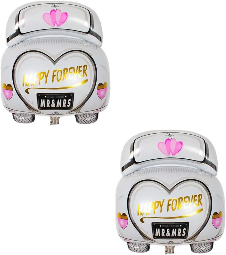 Ximkee 24 Inch Happy Forever Mr&Mrs Wedding Car Foil Balloons for Wedding Party Decoration Kids' Toy Gift