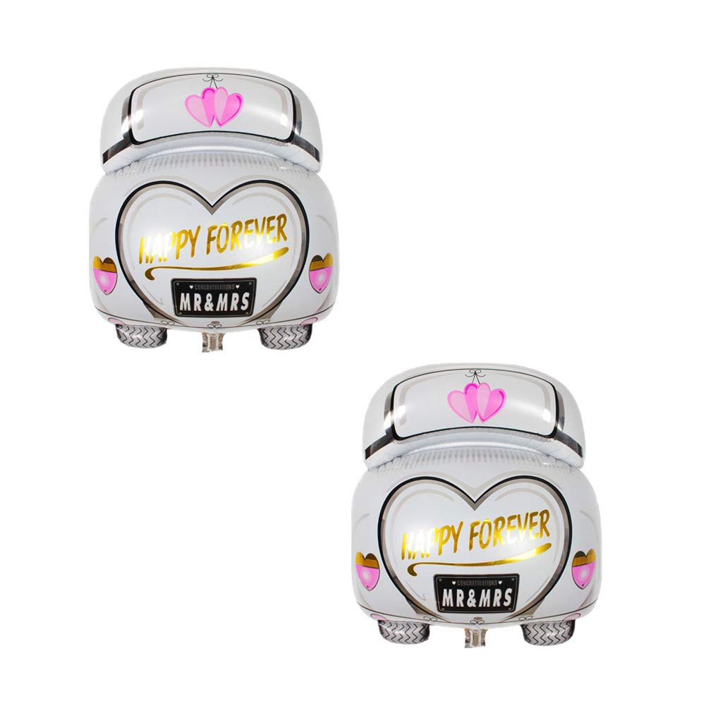 Ximkee 24 Inch Happy Forever Mr&Mrs Wedding Car Foil Balloons for Wedding Party Decoration Kids' Toy Gift