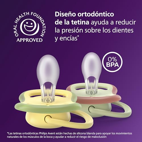 Philips Avent Ultra Air Pacifiers: Anatomically Designed, for Babies 18+ Months, Soft Silicone Symmetrical Teat BPA-Free with 2 Sterilizer Cases, 4-Pack, SCF349/55