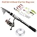 PLUSINNO Telescopic Fishing Rod and Reel Combos Full Kit, Carbon Fiber Fishing Pole, 12 +1 Shielded Bearings Stainless Steel BB Spinning Reel