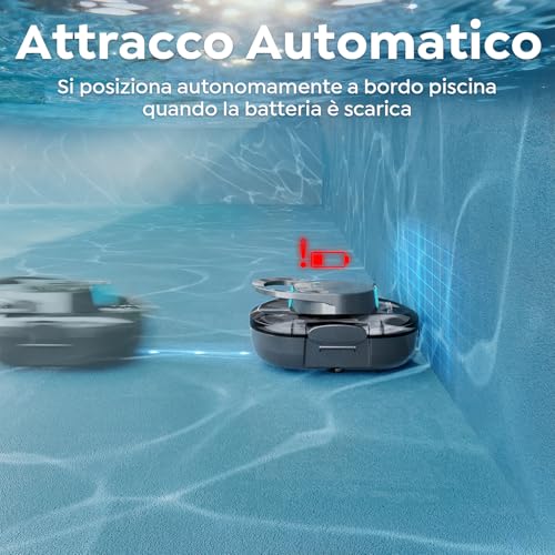 TALOSBO (2026 Upgrade) S1PRO Robot per Piscina Senza Fili, Automatica 120 Min Aspiratore Piscina Fuori Terra, Doppio Motore, Ricarica 2,5 Ore, per Piscine Fino a 100 m², Parcheggio Automatico