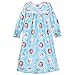 Disney Frozen Elsa Anna Girls Flannel Granny Gown Nightgown (4, Turquoise Blue)