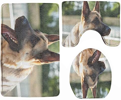 Amazon トイレマット セット トイレカバー ノンス リップ バスルーム セット O型 U型 マット 長方形 ジャーマンシェパード カーペット 家庭 装飾 滑り止め 3点セット バス用品 ホーム キッチン オンライン通販