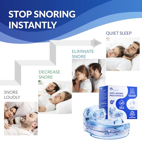 Kaitse Anti Snoring Devices for Sleep: Adjustable Snoring Solution - Essentials for men obese snorers aged 20-45 - Medium size (Navy Blue）