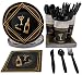 Blue Panda 1920s Party Supplies - Serves 24 - Includes Plates, Knives, Spoons, Forks, Cups and Napkins Perfect for Roaring 20s Themed Birthdays