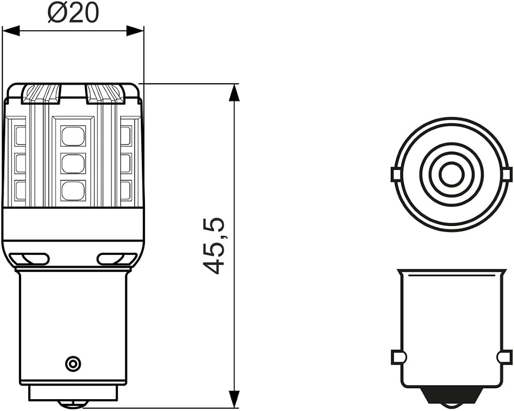 Bosch P21W LED Retrofit Car Light Bulbs 12V 1W BA15s 2 Bulbs