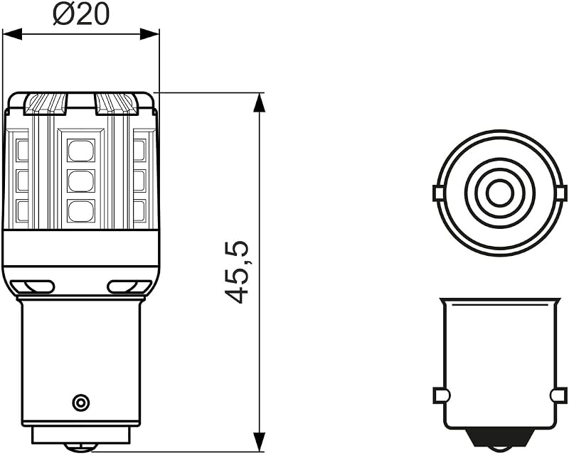 Bosch P21W LED Retrofit Car Light Bulbs 12V 1W BA15s 2 Bulbs