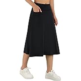 ANIVIVO Women's Skorts Knee Length, Modest Long Skort Athletic Sports Casual Skirt with High Waisted Pockets