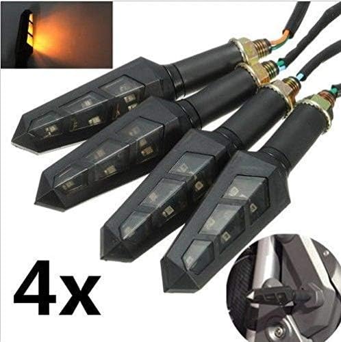 Ezip 4PCs x 12V Motorcycle Bike 6 LED Amber Turn Signal|Blinker Light|Indicators Lamp Universal for All Bike Models.