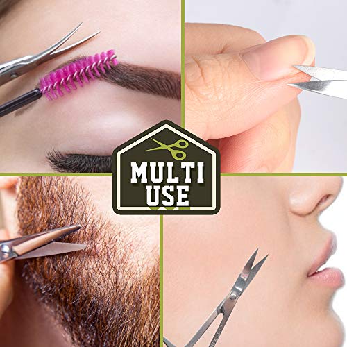 Eyebrow Hair Scissors, YGDZ Curved Tip Cuticle Scissors Stainless Steel Small Beauty Manicure Grooming Trimming Scissors for Eyebrow Eyelash Dry Skin Fingernail - Thumbnail 5