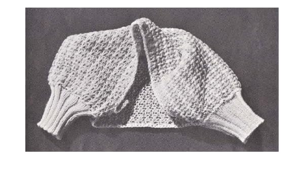 Knitted Bed Jacket Shrug Shoulderette Vintage Knitting
