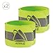 Athle Sport Reflective Running Band - 2 Pack High Visibility Arm Reflector Bands for Running, Cycling - Reflector for Runners for Wrist, Arm, and Ankle - Adjustable Running Reflective Gear Arm