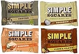 Simple Squares Organic Snack Bars 4 Flavor Variety Pack, 12 Bars