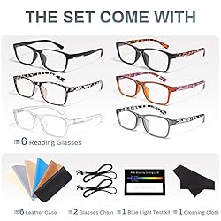 Gaoye 6 Pack Reading Glasses Blue Light Blocking