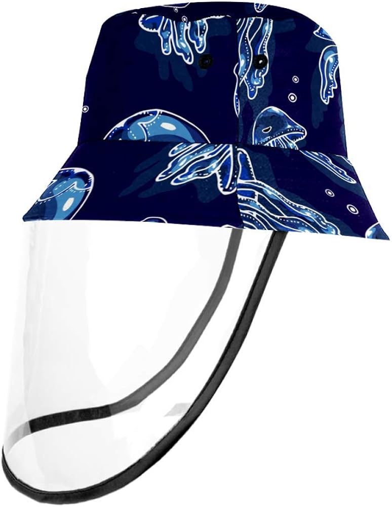 Gorro protector extraíble con diseño de medusas en el mar profundo