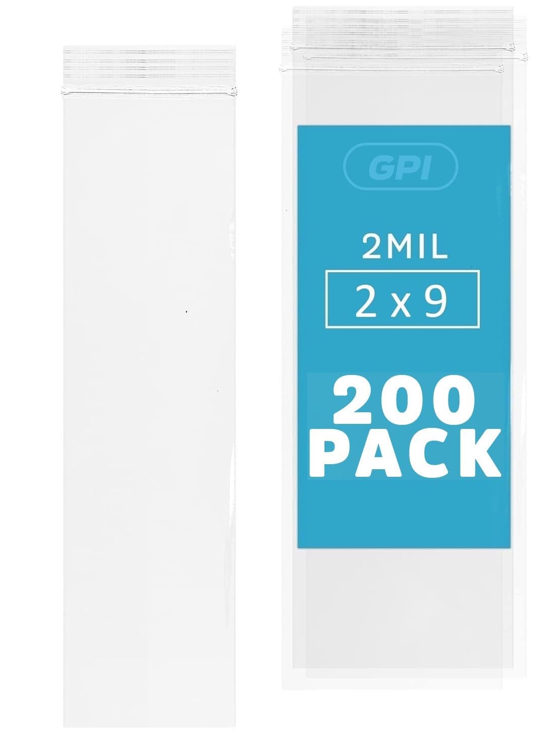 GPI - 2" x 9" Long Zip Bags, 200 Count, 2