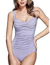 Sandia picante Trajes de baño de una pieza con control de barriga fruncido para dama