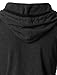 OLLIN1 Mens Long Sleeve Color Block Raglan Henley Shirt with Hoodie, OLNMT1021_CHARCOALBLACK, Large