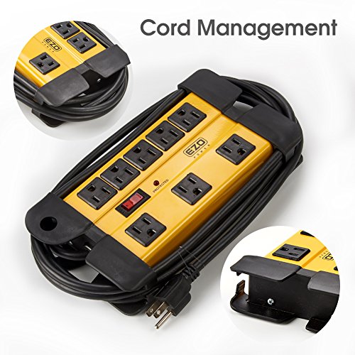 image for EZOPower 8 Outlet Industrial Safety Heavy-Duty Metal Housing Surge Pro