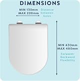Croydex Malo Flexi-Fix Long D Shape Toilet Seat Soft Close Quick Release view 8