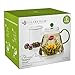 Teabloom Blooming Oasis Teapot - 34 oz Borosilicate Glass Teapot, Glass Tea Infuser, 2 Blooming Teas - Thermal Shock Resistant - Stovetop, Microwave, Dishwasher Safe