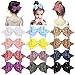 16pcs 5 Inch Glitter Hair Bows Clips Bling Party Hair Bows Clips Multi Color Glitter Sequins Hair Bows Alligator Clips for Girls Infants Toddlers