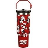 Disney Mickey Mouse All-Over Character Print Red 40 Oz Stainless Steel Water Bottle