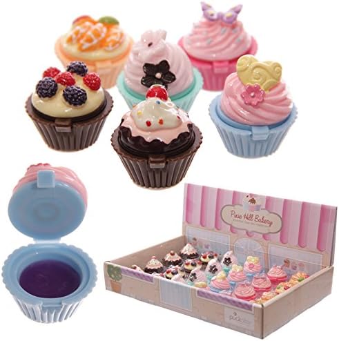 Girls Lip Gloss in a Fairy Cup Cake Holder for Party Favors & Stocking Fillers