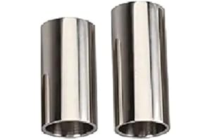 Toolso 2pcs Set Steel Guitar Slide Acoustic Electric Slider Guitar Dia 21mm Length 51mm 60mm