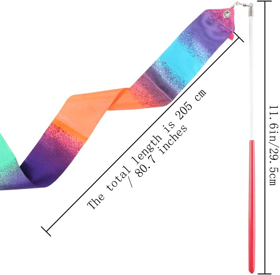 NACTECH Gymnastic Ribbon 10 Color Dance Ribbons for Kids Dancing