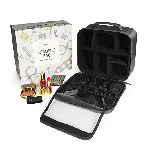 Becko Black Portable Travel Cosmetic Makeup Bag / Toiletry bag (Black)